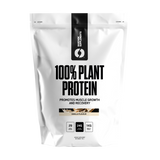 A sealed pouch of MARCHON 100% vanilla Plant Based Protein powder.