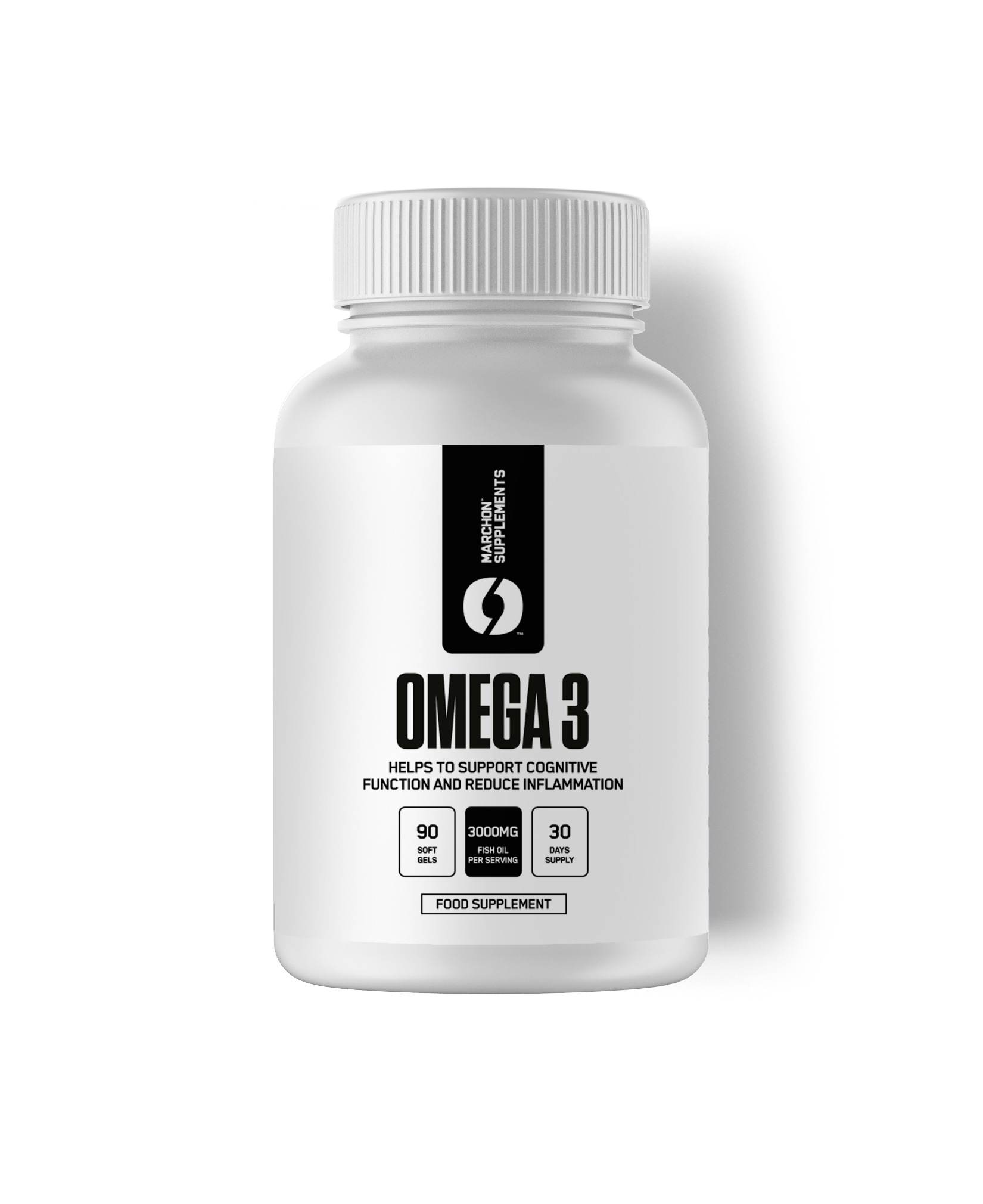 A bottle of Omega 3 supplements as a part of the vitamin bundle.